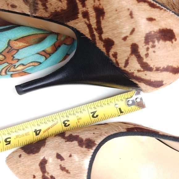Talbots Animal Print Calf Fur High Heels Sz 8b - Picture 12 of 12